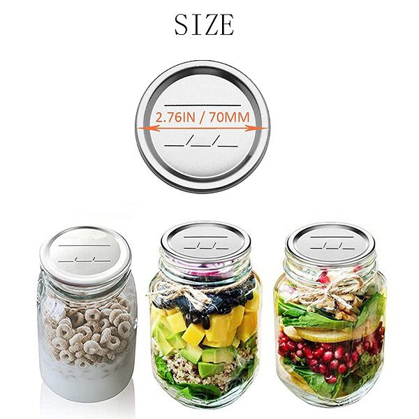 Uobičajeni poklopci za konzerviranje u ustima na 128 komada za metalne poklopce za staklenke za konzerviranje s kuglicama