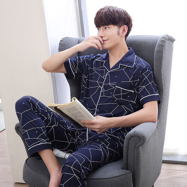 Pijamale casual pentru bărbați în carouri