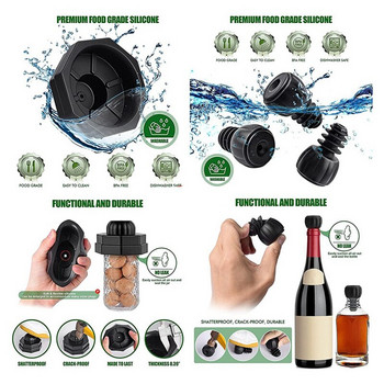 Universal Mason Jar Vacuum Sealer and Vacuum Bottle Wine Stopper Set, Συμβατό με όλες τις επωνυμίες Vacuum Sealers