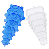 12 db kerek és szögletes méretű szilikon fedők fedelek sztreccs szilikon fedők burkolatok szilikon fedők ételtál fedelek, újrafelhasználható élelmiszerek sa