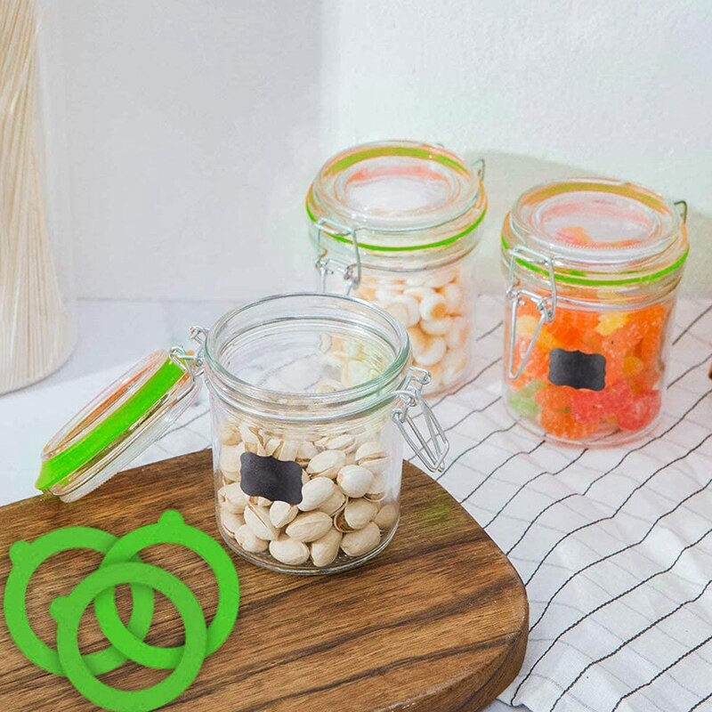 12 pakuotės silikono pakaitinė tarpinė, sandarūs guminiai sandarikliai, žiedai, skirti Mason stiklainių dangčiams, sandarus konservavimo silikonas