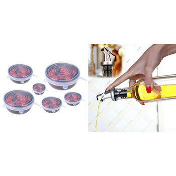 12 τμχ Λευκό ελαστικό κάλυμμα σιλικόνης Universal κάλυμμα με στεγανό στόμιο ελαιόλαδου Διανομέας κρασιού Pourer Εργαλεία κουζίνας