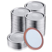 70 броя капачки за буркани с широко гърло, подходящи за разделени капаци за буркани Mason, устойчиви на течове, безопасни капаци, със силиконово уплътнение