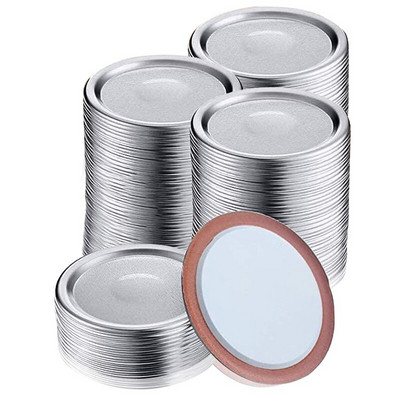 70 броя капачки за буркани с широко гърло, подходящи за разделени капаци за буркани Mason, устойчиви на течове, безопасни капаци, със силиконово уплътнение