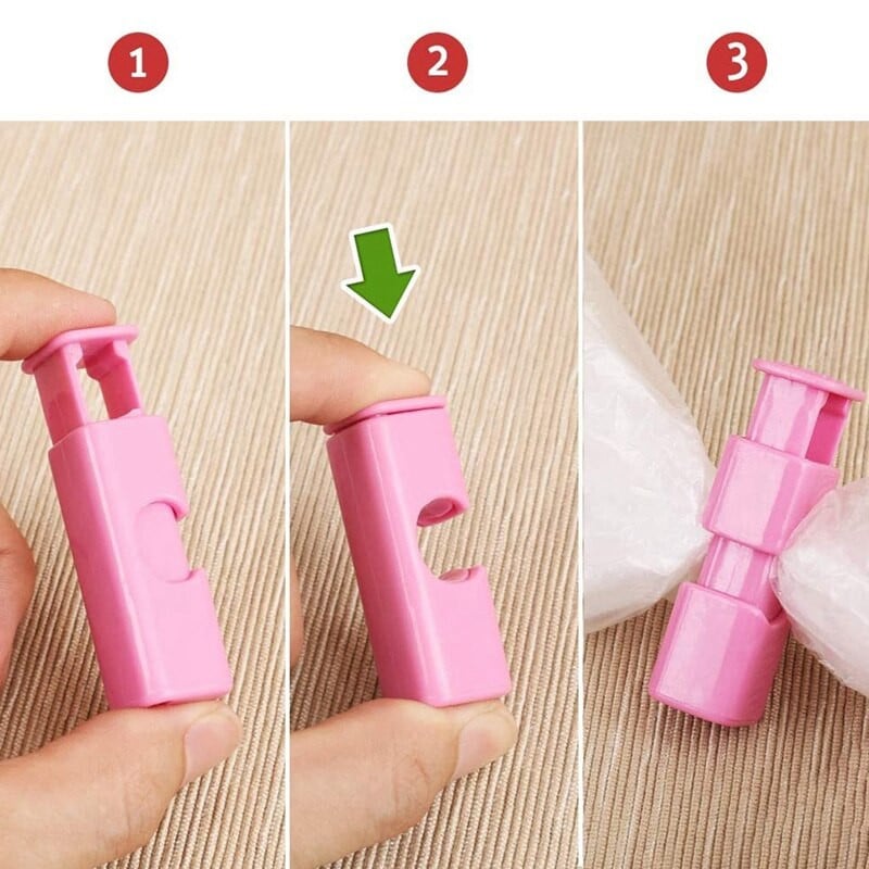 Karštai 10 vnt. suspaudžiami duonos maišelio spaustukai maišelio spaustukai maišelio spaustukai slydimo rankena Easy Squeeze Lock Įvairių spalvų