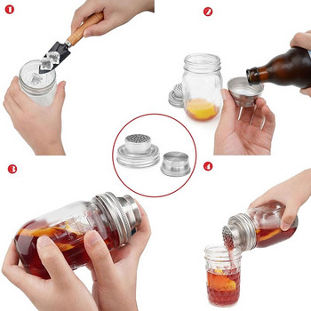 8 συσκευασίες Mason Jar Shaker Καπάκια, Shaker Top για κανονικό Mason Jar, Shaker Kaps for Mini Mason Jars