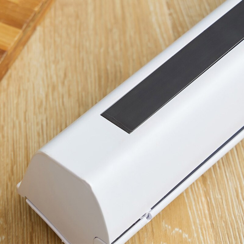 Kuhinjski dozator za folije za hranu Magnetska folija za pričvršćivanje bez probijanja Prianjajuća folija Plastični rezač Oštra klizna oštrica Držač za pohranu