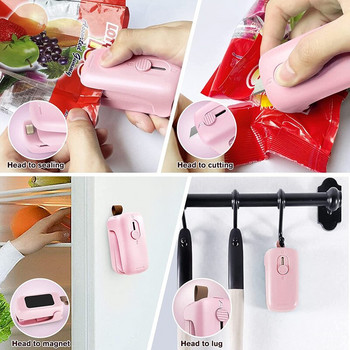 Smart Vacuum Heat Bag Sealer 2 in 1 Mini Heat Sealing Machine Cutter Portable Packing Storage Sealer Food Packaging Organizer