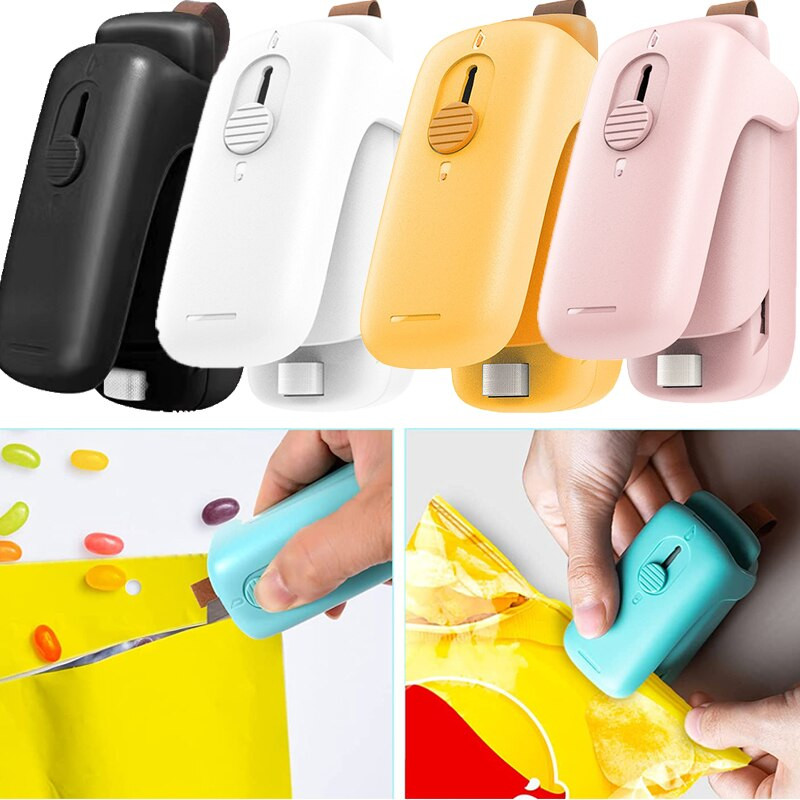 Sigilator inteligent pentru pungi termice cu vid 2 în 1 Mini mașină de etanșare cu căldură Cutter Portabil pentru depozitare Sigilare pentru ambalaje Organizator de ambalaje pentru alimente