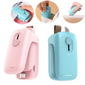 2 viename mini šilumos maišelio sandariklis Plastikinių maisto maišelių sandarinimo mašina su peiliu Nešiojamo sandariklio pakavimo virtuvės įtaisai be baterijos