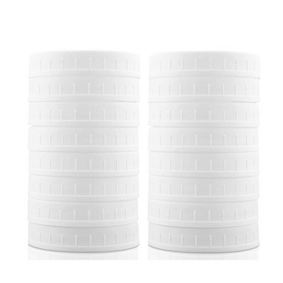 Pachete de 16 capace pentru borcane Mason cu gură largă, capace de depozitare din plastic pentru borcane de conserve, suprafață rezistentă la scurgeri și la zgârieturi