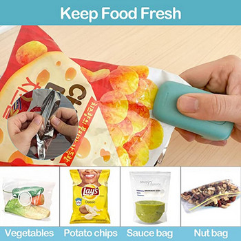 Mini Heat Bag Sealer Πλαστική σακούλα τροφίμων Κλείσιμο μηχάνημα σφράγισης Φορητό σφραγιστικό Συσκευασία Αξεσουάρ κουζίνας χωρίς μπαταρία