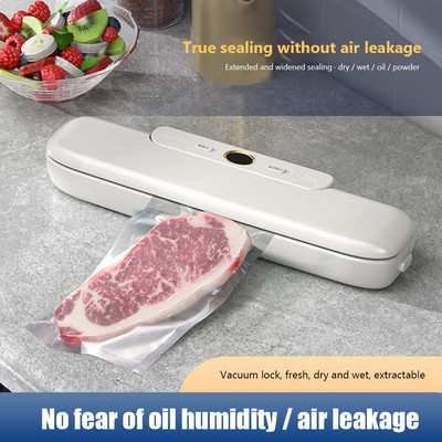 Portable Food Storage Packaging Machine Household Small Vacuum Sealer Machine with 10pcs Food Saver Bag for Fruits Meat Sweets