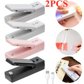 2/1 ks 2 v 1 USB nabíjateľná mini uzatvárateľná fólia na vrecká, vákuové uzatvárateľné fólie, prenosná uzatvárateľná fólia na občerstvenie, klip na vrecko na plastové vrecko, skladovanie potravín