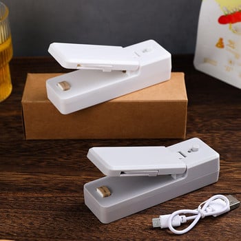 2/1 τεμ. 2 ΣΕ 1 USB Επαναφορτιζόμενο Mini Bag Sealer Vacuum Heat Sealers Portable Sealer Snacks Clip Τσάντα για πλαστική σακούλα αποθήκευση τροφίμων