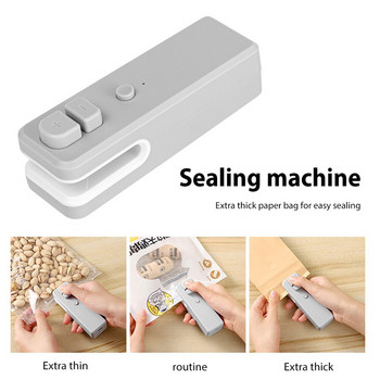 Mini Bag Sealer Portable Heat Sealers USB Rechargeable Snack Vecuum Sealers Cutter for Plastic Bag Storage Food Packing Sealer