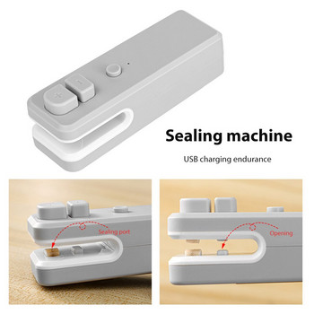 Mini Bag Sealer Portable Heat Sealers USB Rechargeable Snack Vecuum Sealers Cutter for Plastic Bag Storage Food Packing Sealer