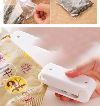 Σφραγιστικό σνακ μπαταρίας 1 τεμ. Μικρή μίνι φορητή τσάντα Heat Sealer Πλαστική συσκευασία αποθήκευσης τσάντα Κλιπ σφράγισης Gadgets κουζίνας