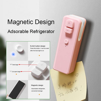 2 ΣΕ 1 USB Φορτιζόμενη φορητή μίνι σφράγιση σπιτιού Θερμοσακούλα πλαστική σνακ τροφίμων Μηχάνημα σφράγισης τσάντας τσάντας Mini Vacuum Food Sealers