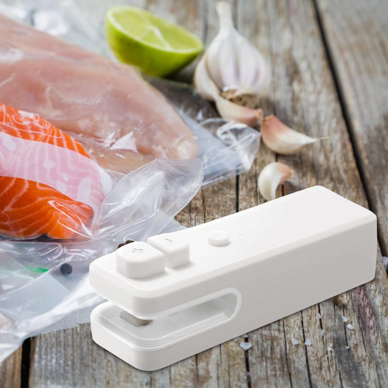 Tepelná tesniaca jednotka s rezačkou, nabíjateľná USB tepelná tesniaca jednotka s rezačkou, nabíjateľná USB prenosná rýchla kuchynská tesniaca jednotka 2 v 1