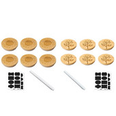 Капаци за буркани Кръгли бамбукови капаци за многократна употреба Дървени капаци Декоративни бамбукови капаци със силиконови уплътнителни пръстени 6 бр.