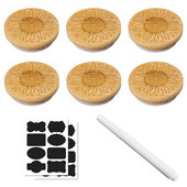 Poklopci za staklenke Okrugli poklopci za staklenke od bambusa za višekratnu upotrebu Drveni poklopci Ukrasni poklopci od bambusa sa silikonskim brtvenim prstenovima 6 kom.