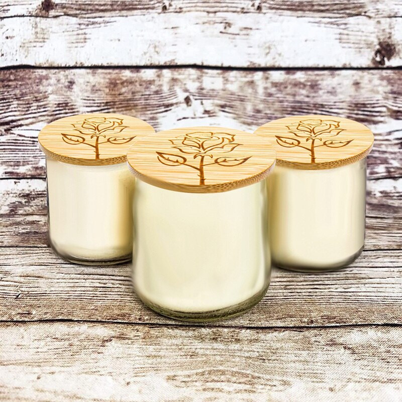 Poklopci za staklenke Okrugli poklopci za staklenke od bambusa za višekratnu upotrebu Drveni poklopci Ukrasni poklopci od bambusa sa silikonskim brtvenim prstenovima 6 kom.