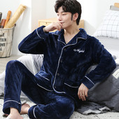 Pijamale bărbați din două piese toamnă-iarnă