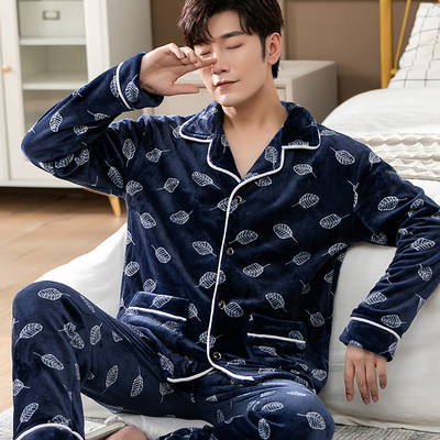 Pijamale bărbați din două piese toamnă-iarnă