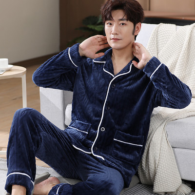 Pijamale bărbați din două piese toamnă-iarnă