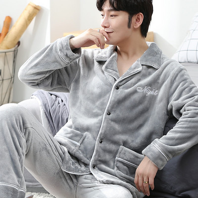 Pijamale bărbați din două piese toamnă-iarnă