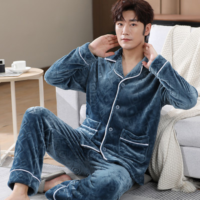 Pijamale bărbați din două piese toamnă-iarnă