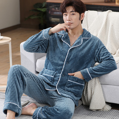 Pijamale bărbați din două piese toamnă-iarnă