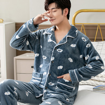 Pijamale bărbați din două piese toamnă-iarnă