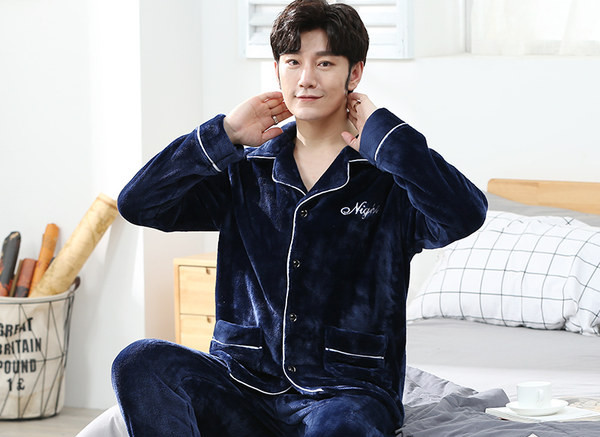 Pijamale bărbați din două piese toamnă-iarnă