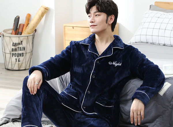 Pijamale bărbați din două piese toamnă-iarnă