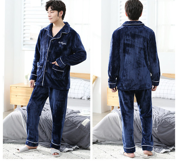 Pijamale bărbați din două piese toamnă-iarnă