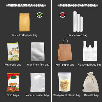 Mini Bag Sealer 2-in-1 Heat Sealers Rechargeable Handheld Heat Sealers & Cutter for Plastic Bag Storage Food Kitchen