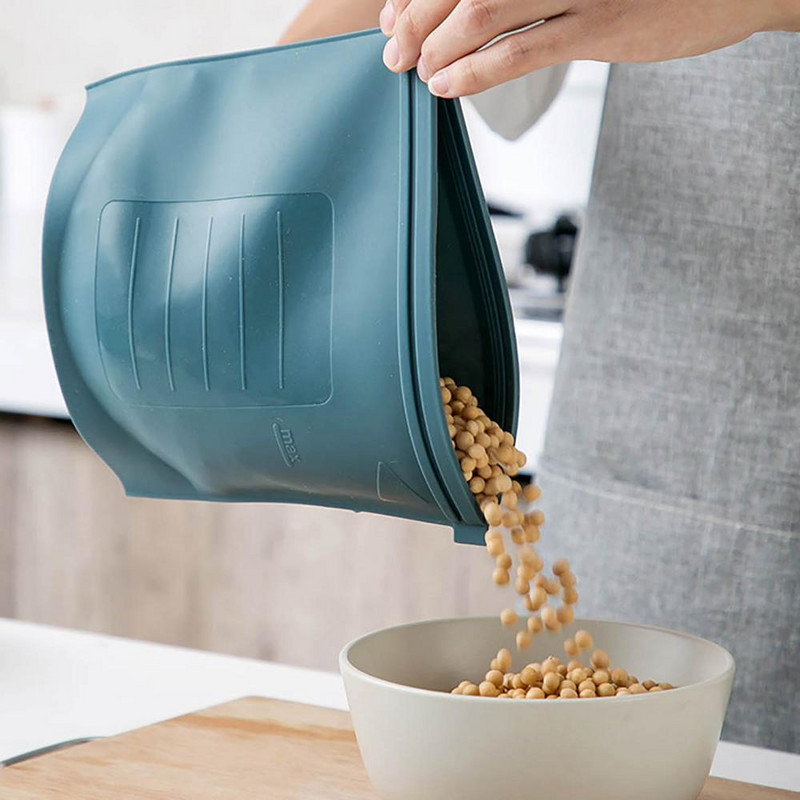 Silikonska vrećica za hranu, velika za višekratnu upotrebu, svježe zatvorena zamrzivač za čuvanje, hermetički zatvorena posuda za pohranu visokog kapaciteta, spremnici s patentnim zatvaračem