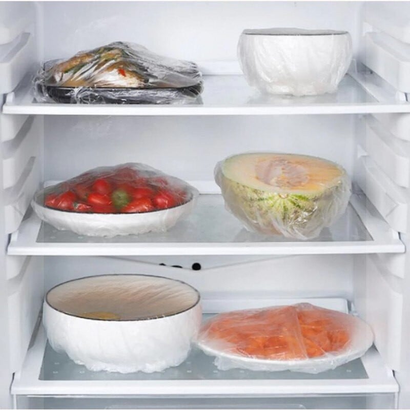 100 vnt. Daugkartinio naudojimo maisto laikymo užvalkalai Dubenėlių maišeliai, Reguliuojamas tempimas Universalūs maisto produktai šviežiai laikomi maišeliai virtuvės reikmenys
