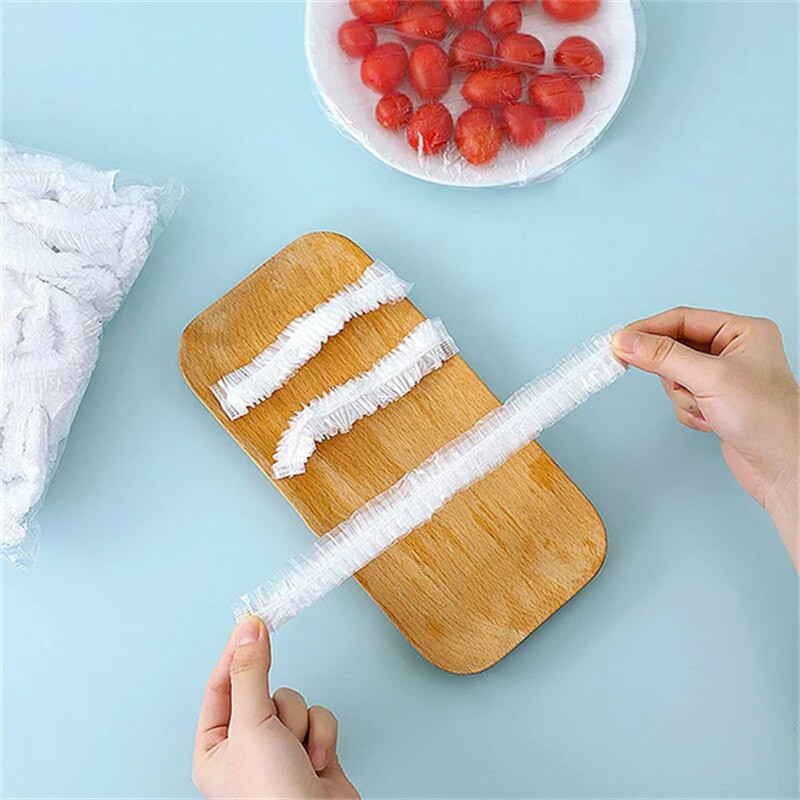 100 vnt. Daugkartinio naudojimo maisto laikymo užvalkalai Dubenėlių maišeliai, Reguliuojamas tempimas Universalūs maisto produktai šviežiai laikomi maišeliai virtuvės reikmenys