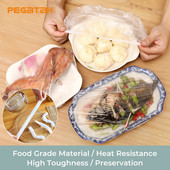 Hot 100 buc. Folie de plastic groase de unică folosință, reutilizabilă, de uz casnic, pentru frigider pentru alimente, capac pentru bol, inoxidabil, saci de vid, capac elastic