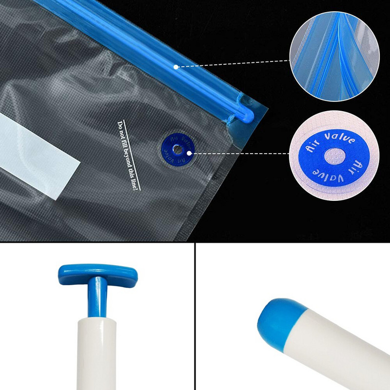 Vákuové balenie Sous Vide, súprava na opakované použitie, vrecká na skladovanie potravín so vzduchovým ventilom a vzduchovou pumpou Work by Handle