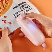 Prenosný tesniaci stroj, mini tepelný uzatvárací stroj na vrecko, domáci tesniaci klip, nabíjanie cez USB, vykurovanie, uzatváranie plastových vreciek, kuchynský doplnok