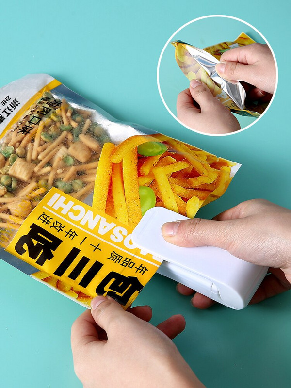 Mini tepelná tesniaca páska pre domácnosť na skladovanie plastových vreciek v kuchyni, jedlo, občerstvenie, ovocie a zelenina
