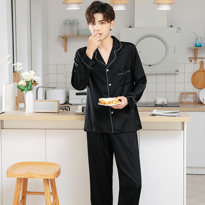 Naujo modelio vyriška dviejų dalių satino pižama
