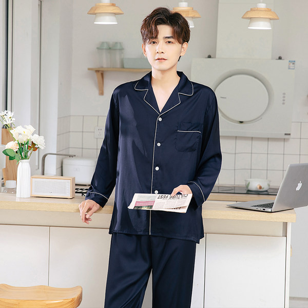 Naujo modelio vyriška dviejų dalių satino pižama