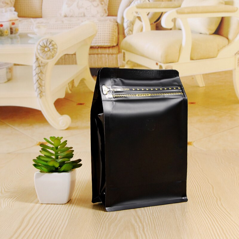 Mix farieb objem pol libry laminácia hliníková fólia zipsovací baliaci sáčok kávové zrno vrecko bočný klin zipsový sáčok s ventilom