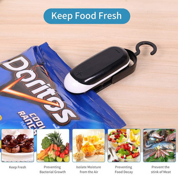 Mini Bag Sealer Portable Food Sealer Handheld Heat Vacuum Sealers 2 in 1 Heat Sealer & Cutter for Plastic Bag Sealing Food