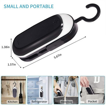 Mini Bag Sealer Portable Food Sealer Handheld Heat Vacuum Sealers 2 in 1 Heat Sealer & Cutter for Plastic Bag Sealing Food